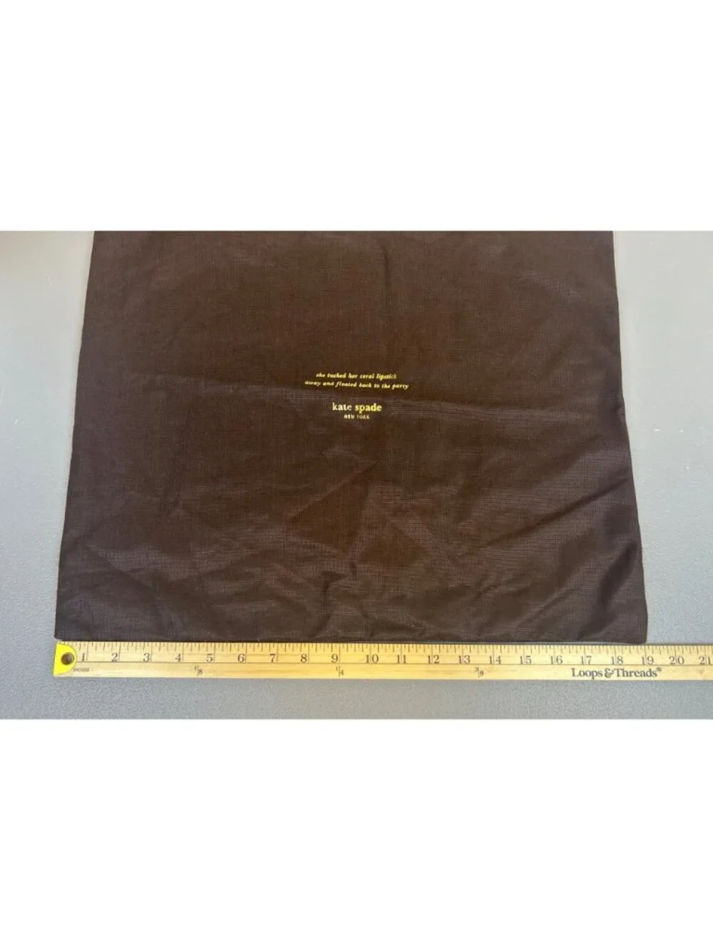 Kate Spade New York Purse Dust Bag Brown Drawstring Pink Cord 17x19 Large